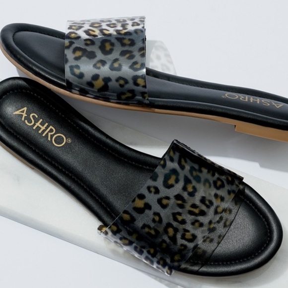 Ashro Shoes - Ashro Leopard print slides 🐆